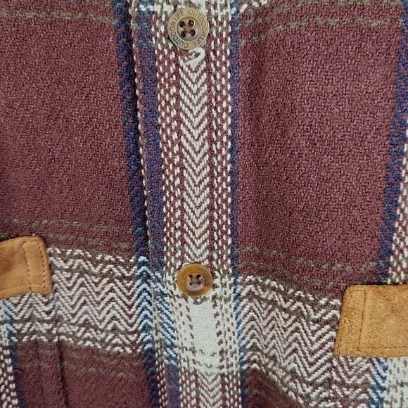 Outdoor Life Mens Plaid Pattern Faux Suede Full Button Flannel Shacket Size XL - Picture 7 of 7